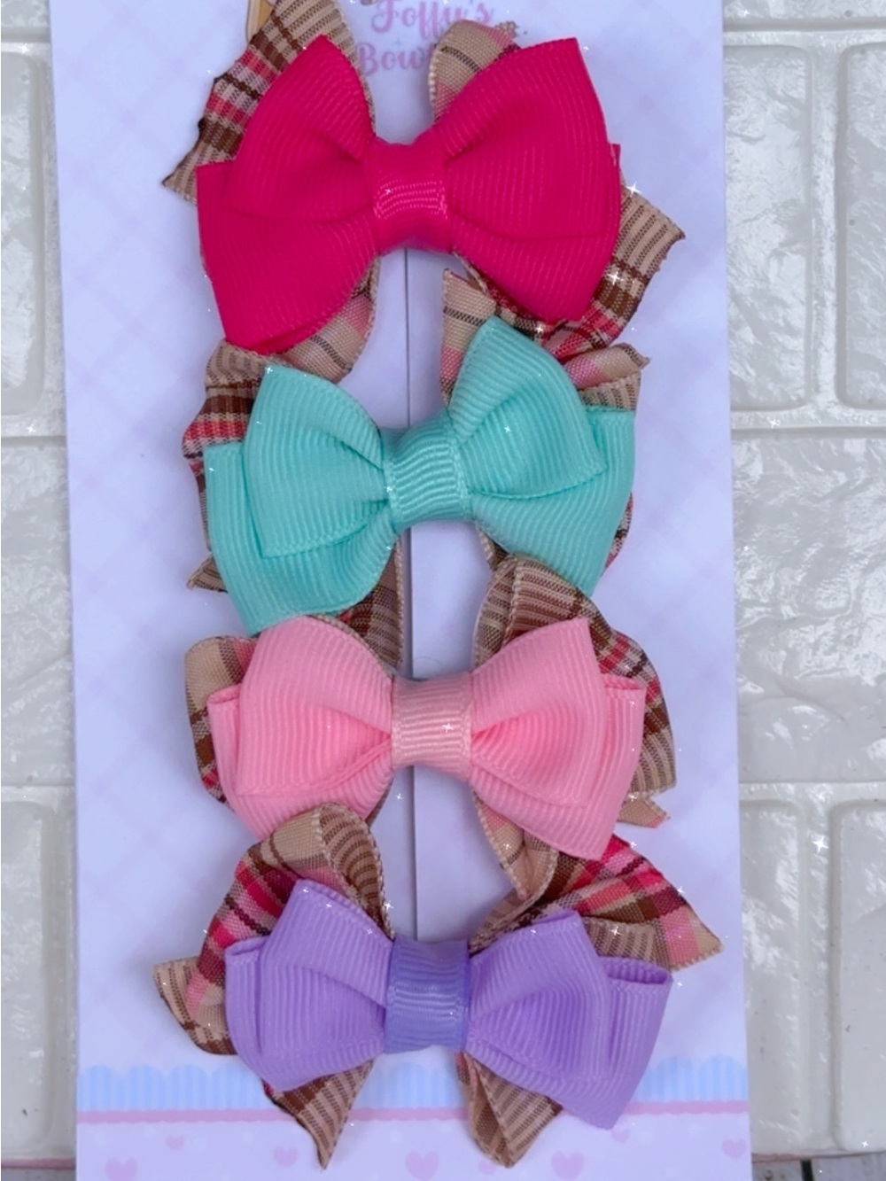 Kids Multicolor Bow Hair Clip Set - Pink, Teal, Light Pink, Purple